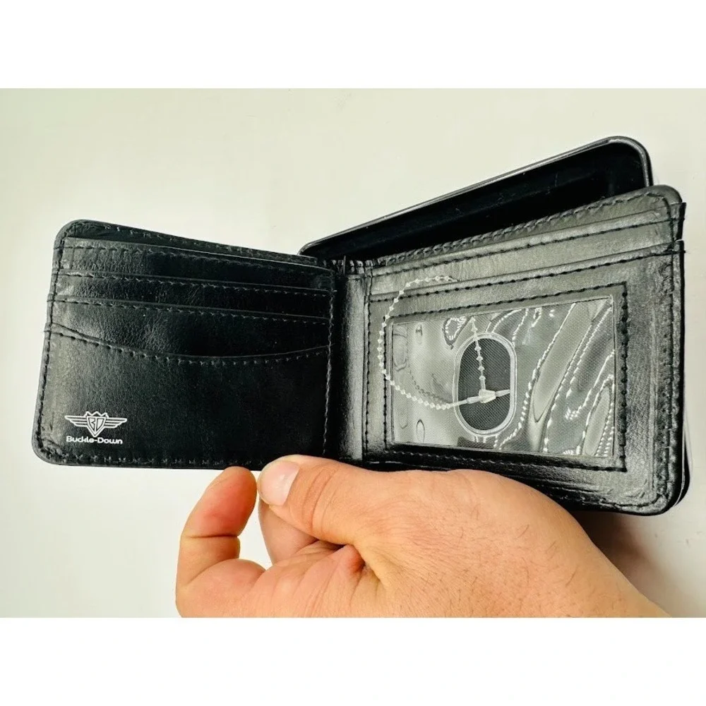 Disney Mickey Mouse Bifold Wallet Card Holder Black Cartoon Gift Mens